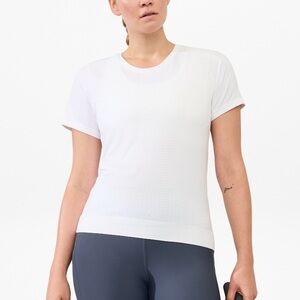 Athleta White Short-Sleeve Crew Performance Tee